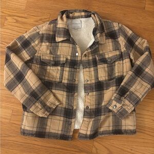 Lucky Brand Tan and Black Sherpa Jacket
